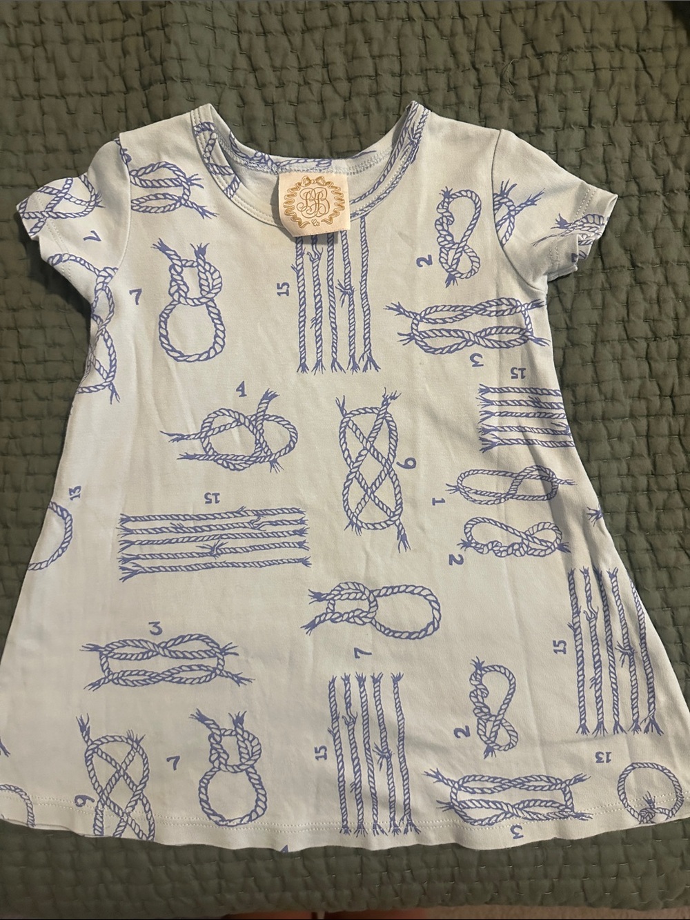 The Beaufort Bonnet Company Light Blue Rope Knot Print Nightgown